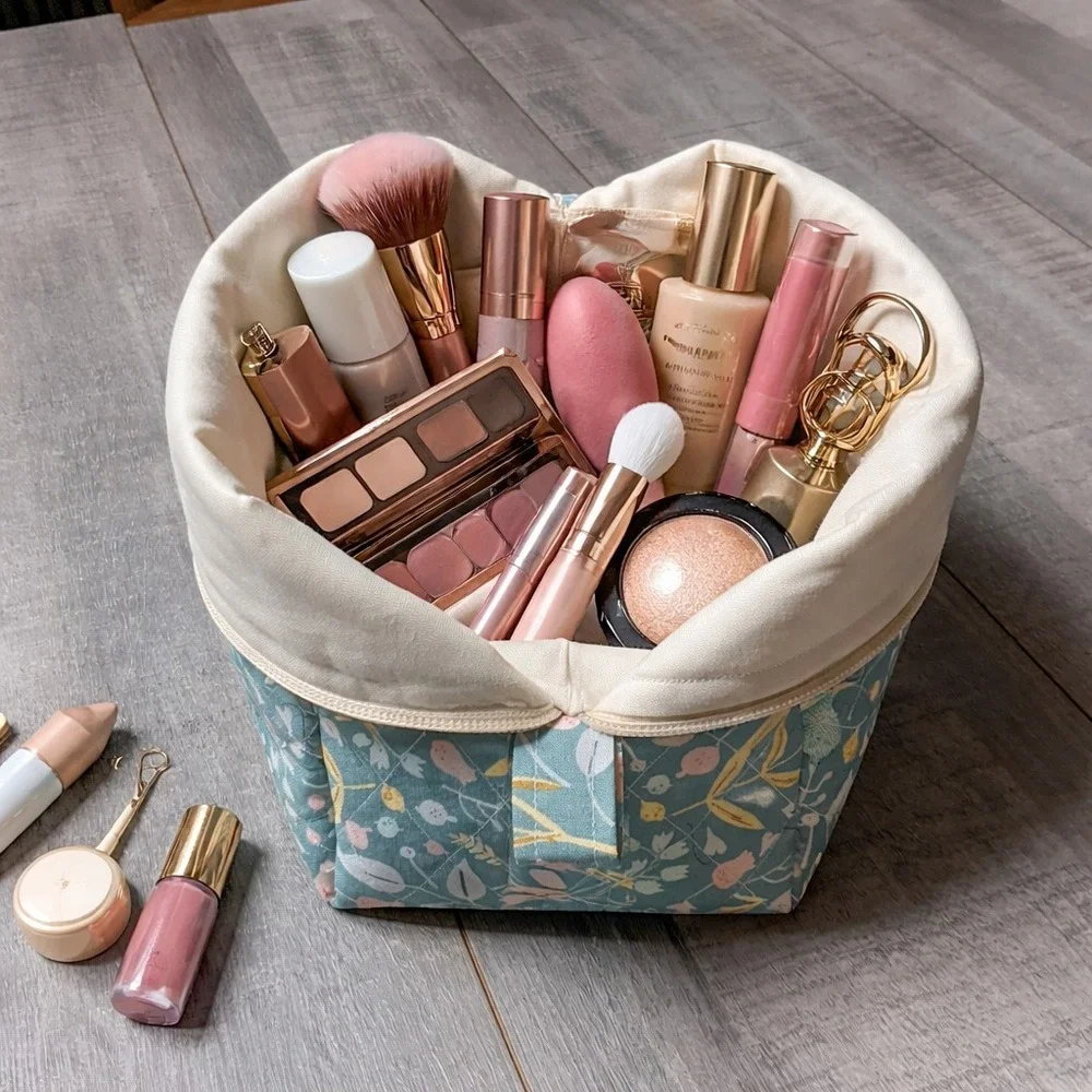 Floral Makeup Bag Cosmetic Organizer Travel Toiletry Zipper Pouch